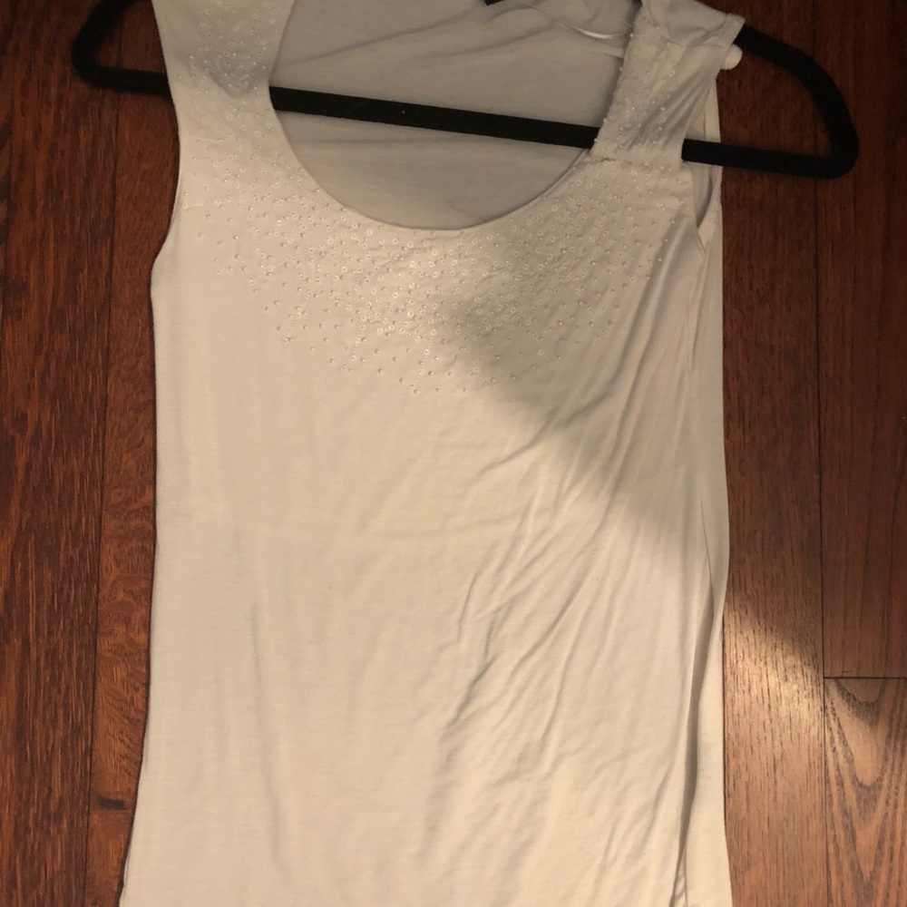 XXS cream tank top with beading